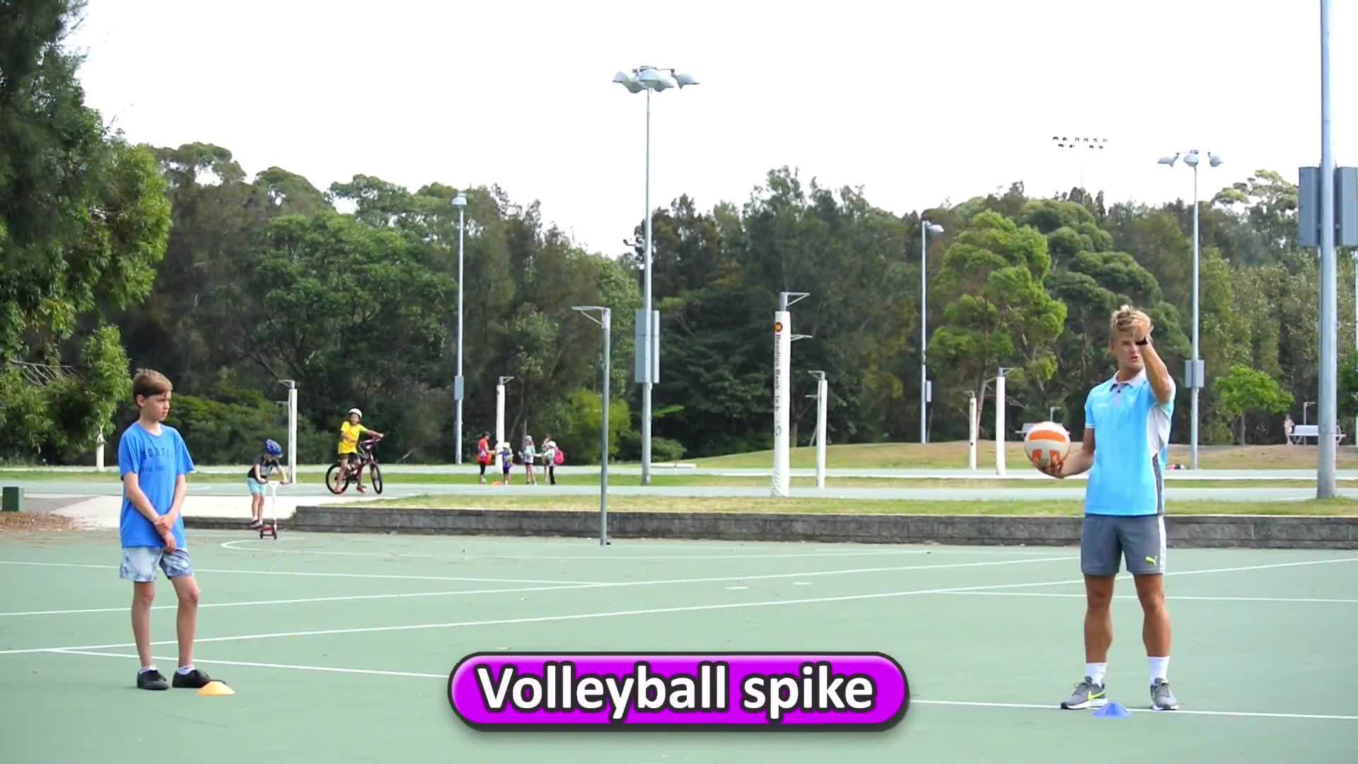Spiking/hitting (grade 36) Teach Volleyball Skills PE